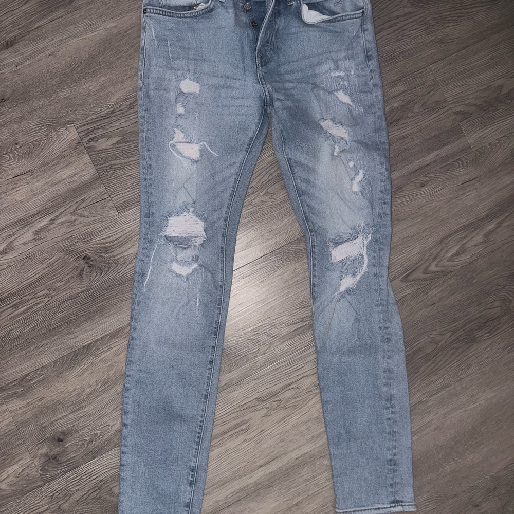 Distressed Light Blue Men's Jeans